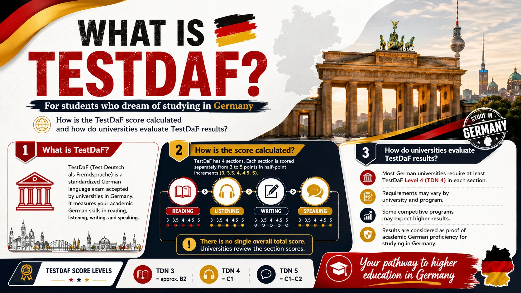 What is TestDaF for those aspiring to study in Germany? How is the TestDaF score calculated and how do universities treat TestDaF results?